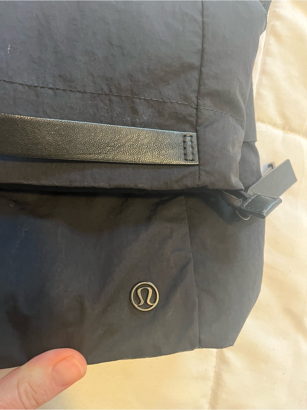 lululemon athletica Black Nylon Crossbody Bag with Flap